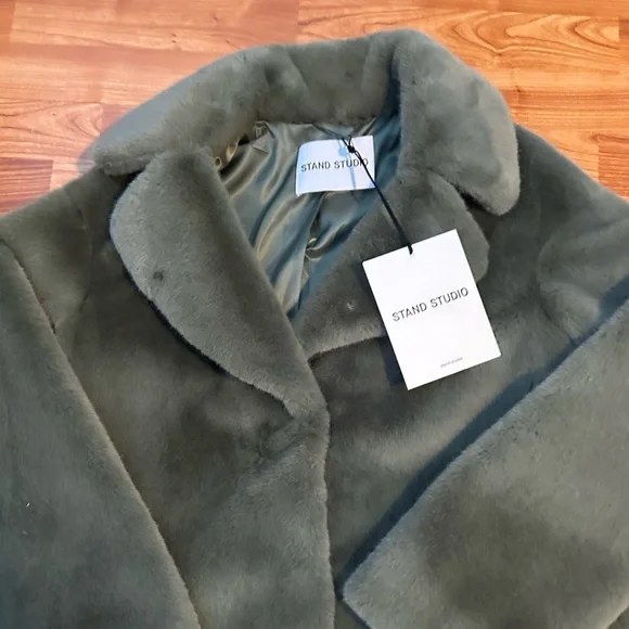 Stand Studio Camille Cocoon Coat In Dusty Mint NWT Size 34 - US size 2/ Small - Picture 4 of 7